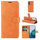 For Samsung Galaxy S21+ 5G Retro Calf Pattern Buckle Horizontal Flip Leather Case with Holder & Card Slots & Wallet (Yellow) - 1