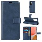 For Samsung Galaxy A72 5G / 4G Retro Calf Pattern Buckle Card Wallet Left and Right Flip Phone Holster with Bracket Function(Blue) - 1