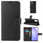 For Xiaomi Redmi Note 9 4G/Redmi  9 Power Retro Calf Pattern Buckle Card Wallet Left and Right Flip Phone Holster with Bracket Function(Black) - 1