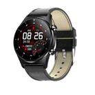 E13 1.28 inch IPS Color Screen Smart Watch, IP68 Waterproof, Leather Watchband, Support Heart Rate Monitoring/Blood Pressure Monitoring/Blood Oxygen Monitoring/Sleep Monitoring(Black) - 1