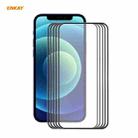 For iPhone 12 / 12 Pro 5pcs ENKAY Hat-Prince 0.2mm 9H Titanium Alloy Curved Edge Explosion-proof Tempered Glass Full Coverage Screen Protector(Black) - 1