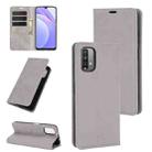 For Xiaomi Redmi Note 9 4G Retro-skin Business Magnetic Suction Leather Case with Holder & Card Slots & Wallet(Grey) - 1