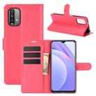 For Xiaomi Redmi Note 9 4G Litchi Texture Horizontal Flip Protective Case with Holder & Card Slots & Wallet(Red) - 1