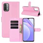 For Xiaomi Redmi Note 9 4G Litchi Texture Horizontal Flip Protective Case with Holder & Card Slots & Wallet(Pink) - 1