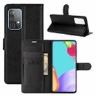 For Samsung Galaxy A52 5G / 4G Litchi Texture Horizontal Flip Protective Case with Holder & Card Slots & Wallet(Black) - 1