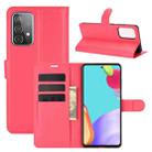 For Samsung Galaxy A52 5G / 4G Litchi Texture Horizontal Flip Protective Case with Holder & Card Slots & Wallet(Red) - 1