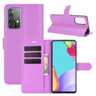 For Samsung Galaxy A52 5G / 4G Litchi Texture Horizontal Flip Protective Case with Holder & Card Slots & Wallet(Purple) - 1