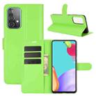 For Samsung Galaxy A52 5G / 4G Litchi Texture Horizontal Flip Protective Case with Holder & Card Slots & Wallet(Green) - 1