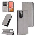 For Samsung Galaxy A72 5G / 4G Retro-skin Business Magnetic Suction Leather Case with Holder & Card Slots & Wallet(Grey) - 1