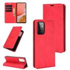 For Samsung Galaxy A72 5G / 4G Retro-skin Business Magnetic Suction Leather Case with Holder & Card Slots & Wallet(Red) - 1