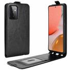 For Samsung Galaxy A72 5G / 4G R64 Texture Single Vertical Flip Leather Protective Case with Card Slots & Photo Frame(Black) - 1