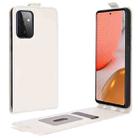 For Samsung Galaxy A72 5G / 4G R64 Texture Single Vertical Flip Leather Protective Case with Card Slots & Photo Frame(White) - 1