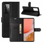 For Samsung Galaxy A72 5G / 4GLitchi Texture Horizontal Flip Protective Case with Holder & Card Slots & Wallet(Black) - 1