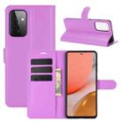 For Samsung Galaxy A72 5G / 4G Litchi Texture Horizontal Flip Protective Case with Holder & Card Slots & Wallet(Purple) - 1