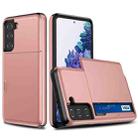 For Samsung Galaxy S21 5G Shockproof Armor Protective Case with Card Slot(Rose Gold) - 1