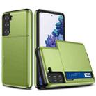 For Samsung Galaxy S21+ 5G Shockproof Armor Protective Case with Card Slot(Green) - 1
