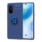 For Huawei nova 8 5G Metal Ring Holder 360 Degree Rotating TPU Case(Blue+Blue) - 1