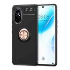 For Huawei nova 8 5G Metal Ring Holder 360 Degree Rotating TPU Case(Black+Rose Gold) - 1