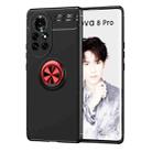 For Huawei nova 8 Pro 5G Metal Ring Holder 360 Degree Rotating TPU Case(Black+Red) - 1