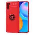 For Huawei Honor 10X Lite Metal Ring Holder 360 Degree Rotating TPU Case(Red+Red) - 1