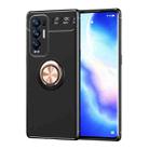 For OPPO Reno5 Pro+ Metal Ring Holder 360 Degree Rotating TPU Case(Black+Rose Gold) - 1