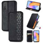 For Huawei Honor 10 X Lite Cubic Grid Pressed Horizontal Flip Magnetic PU Leather Case with Holder & Card Slots & Wallet(Black) - 1