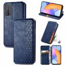 For Huawei Honor 10 X Lite Cubic Grid Pressed Horizontal Flip Magnetic PU Leather Case with Holder & Card Slots & Wallet(Blue) - 1