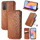 For Huawei Honor 10 X Lite Cubic Grid Pressed Horizontal Flip Magnetic PU Leather Case with Holder & Card Slots & Wallet(Brown) - 1