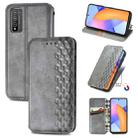 For Huawei Honor 10 X Lite Cubic Grid Pressed Horizontal Flip Magnetic PU Leather Case with Holder & Card Slots & Wallet(Gray) - 1