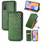 For Huawei Honor 10 X Lite Cubic Grid Pressed Horizontal Flip Magnetic PU Leather Case with Holder & Card Slots & Wallet(Green) - 1