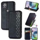 For Motorola MOTO G 5G Cubic Grid Pressed Horizontal Flip Magnetic PU Leather Case with Holder & Card Slots & Wallet(Black) - 1