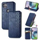 For Motorola MOTO G 5G Cubic Grid Pressed Horizontal Flip Magnetic PU Leather Case with Holder & Card Slots & Wallet(Blue) - 1