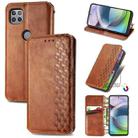 For Motorola MOTO G 5G Cubic Grid Pressed Horizontal Flip Magnetic PU Leather Case with Holder & Card Slots & Wallet(Brown) - 1