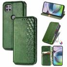 For Motorola MOTO G 5G Cubic Grid Pressed Horizontal Flip Magnetic PU Leather Case with Holder & Card Slots & Wallet(Green) - 1