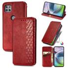 For Motorola MOTO G 5G Cubic Grid Pressed Horizontal Flip Magnetic PU Leather Case with Holder & Card Slots & Wallet(Red) - 1