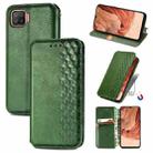 For OPPO F17 Cubic Grid Pressed Horizontal Flip Magnetic PU Leather Case with Holder & Card Slots & Wallet(Green) - 1