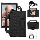 For Galaxy Tab A7 10.4(2020) T500/T505 Diamond Series EVA  Anti-Fall Shockproof Sleeve Protective Shell Case with Holder & Strap(Black) - 1