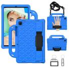 For Galaxy Tab A7 10.4(2020) T500/T505 Diamond Series EVA  Anti-Fall Shockproof Sleeve Protective Shell Case with Holder & Strap(Blue) - 1