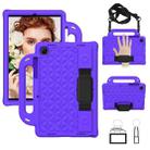 For Galaxy Tab A7 10.4(2020) T500/T505 Diamond Series EVA  Anti-Fall Shockproof Sleeve Protective Shell Case with Holder & Strap(Purple) - 1
