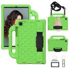For Galaxy Tab A7 10.4(2020) T500/T505 Diamond Series EVA  Anti-Fall Shockproof Sleeve Protective Shell Case with Holder & Strap(Green) - 1