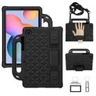 For Galaxy Tab S6 Lite P610/P615 Diamond Series EVA  Anti-Fall Shockproof Sleeve Protective Shell Case with Holder & Strap(Black) - 1