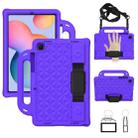 For Galaxy Tab S6 Lite P610/P615 Diamond Series EVA  Anti-Fall Shockproof Sleeve Protective Shell Case with Holder & Strap(Purple) - 1