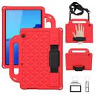 For Huawei  MediaPad T5 10.1 Diamond Series EVA  Anti-Fall Shockproof Sleeve Protective Shell Case with Holder & Strap(Red) - 1