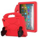 For Amazon Kindle Fire HD8 Plus (2020) EVA Material Children Flat Anti Falling Cover Protective Shell with Thumb Bracket(Red) - 1