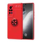 For vivo X60Pro Metal Ring Holder 360 Degree Rotating TPU Case(Red+Red) - 1