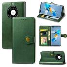 For Huawei Mate 40 Pro Retro Solid Color Leather Buckle Phone Case with Lanyard & Photo Frame & Card Slot & Wallet & Stand Function(Green) - 1