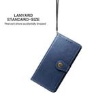 For Huawei Mate 40 Pro Retro Solid Color Leather Buckle Phone Case with Lanyard & Photo Frame & Card Slot & Wallet & Stand Function(Blue) - 5