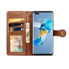 For Huawei Mate 40 Pro Retro Solid Color Leather Buckle Phone Case with Lanyard & Photo Frame & Card Slot & Wallet & Stand Function(Brown) - 3