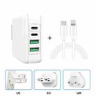 XJ-046 20W PD + USB 4 Port Smart Fast Charging Travel Power Adapter With USB-C / Type-C to 8 Pin Data Cable, Length: 1m , US+EU+UK Plug - 1