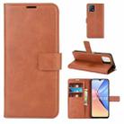 Retro Calf Pattern Buckle Card Wallet Left and Right Flip Phone Holster with Bracket Function For vivo iQOO U3 / Y52S(Light Brown) - 1